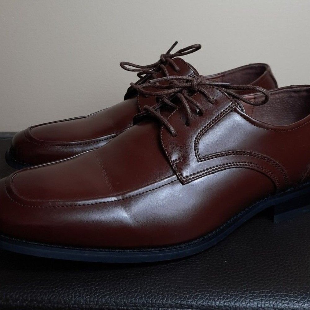 Stacy Adams Mens Calhoun Moc Toe Oxford Brown Dress Shoes size 10.5 W